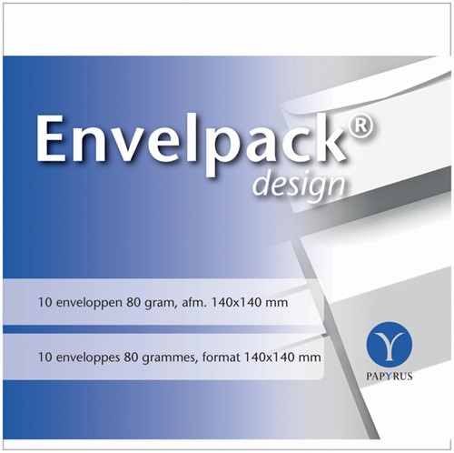 Enveloppe Papyrus Envelpack Design carré 894416140x140mm blanc 10 pièces 10 Stuk