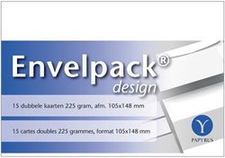 Carte double Papyrus Envelpack Design A6 105x148mm blanc 894456 15 pièces 15 Kaart