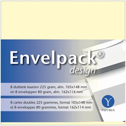 Cartes double + enveloppe Papyrus Envelpack Design 894430 C6 114x162mm ivoire 8 pièces 8 Set