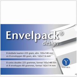 Carte double + enveloppe Papyrus Envelpack Design 894436 C6 114x162mm blanc 8 pièces 8 Set