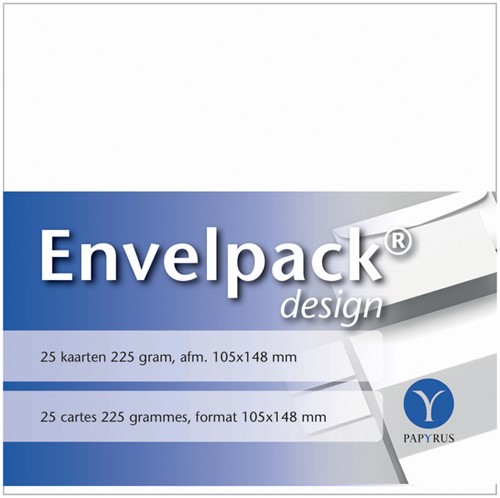 Carte simple Papyrus Envelpack Design A6 105x148mm blanc 894426 25 pièces 25 Kaart