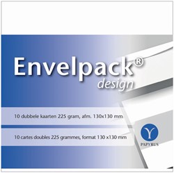 Carte double Papyrus Envelpack Design carré 130x130mm blanc 894466 10 pièces 10 Kaart