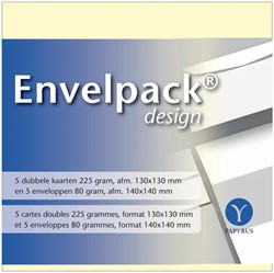 Carte double + enveloppe Papyrus Envelpack Design 894440 140x140mm ivoire 5 pièces 5 Set