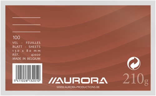 Systeemkaart Aurora 130x80 lijn rode koplijn 210gr 100 Vel