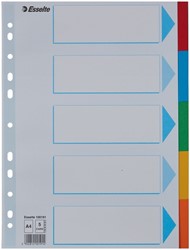 Intercalaire Esselte Standart A4 5 onglets 11 perf carton assorti 1 Set