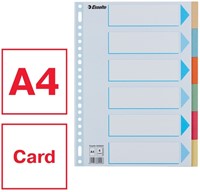 Intercalaire Esselte Premium A4 6 onglets 23 perf carton assorti 1 Stuk-3