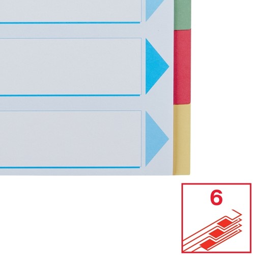 Intercalaire Esselte Premium A4 6 onglets 23 perf carton assorti 1 Stuk-4