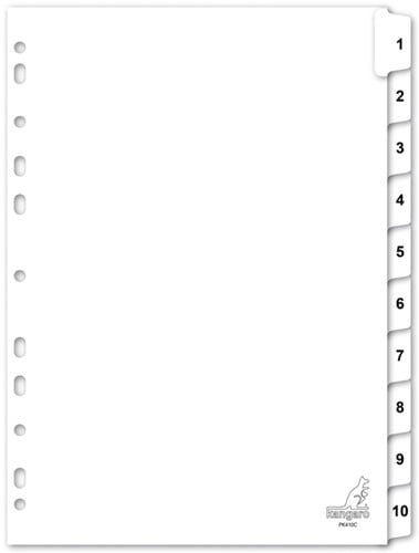 Tabblad Kangaro 4r PK410C nr 1 10 wit karton 1 Set