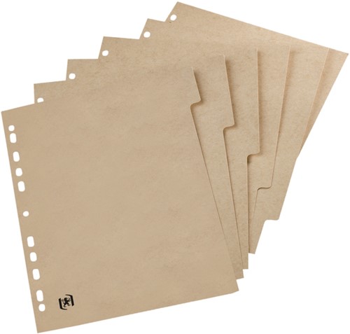 Intercalaire Oxford Touareg A4 11 perforations 6 onglets carton naturel 1 Stuk