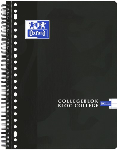 Bloc de cours Oxford A4+ ligné 23 perf 160 pages noir 1 Stuk