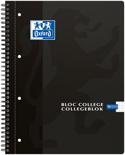 Bloc de cours Oxford A4+ carreau 5mm 4 perf 180 pages 80g noir 1 Stuk