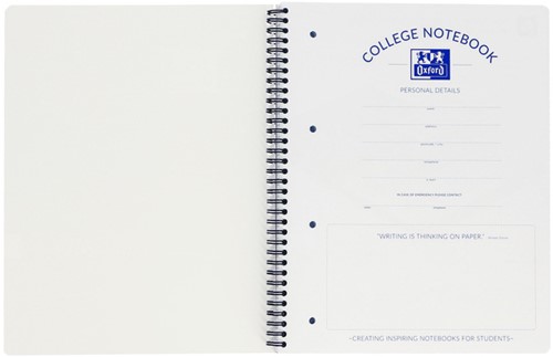 Bloc de cours Oxford A4+ carreau 5mm 4 perf 180 pages 80g noir 1 Stuk-3