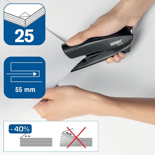 Agrafeuse Rapid Fashion Eco demi-bande 25 feuilles 24-26/6 noir 1 Stuk-2
