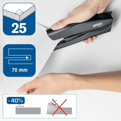 Agrafeuse Rapid Fashion Eco pleine-bande 25 feuilles noir 1 Stuk-3
