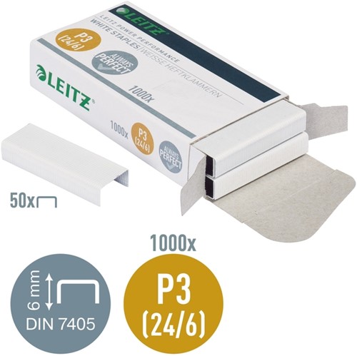Agrafes Leitz 24/6 blanc 1000 pièces 1000 Stuk-3