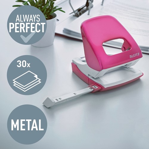 Perforateur Leitz 5008 NeXXt WOW métal 30 feuilles rose 1 Stuk-2