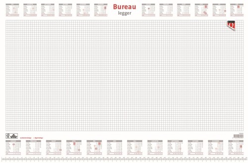 Bloc sous-main bureau 2027 Quantore carreau 56,5x36cm blanc 1 Stuk