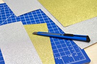 Snijmes Westcott Office 9mm schuif metaal blauw 1 Kaart-3