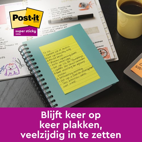 Memoblok Post-it 4690 Super Sticky 101x152mm Bngkk 3 Stuk-2