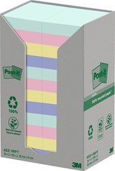 Bloc-mémos Post-it 653-RPT 38x51mm Arc-en-ciel pastel 24 pièces 24 Stuk