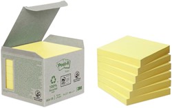 Bloc-mémos Post-it 654-1B 76x76mm recyclé jaune 6 pièces 6 Stuk