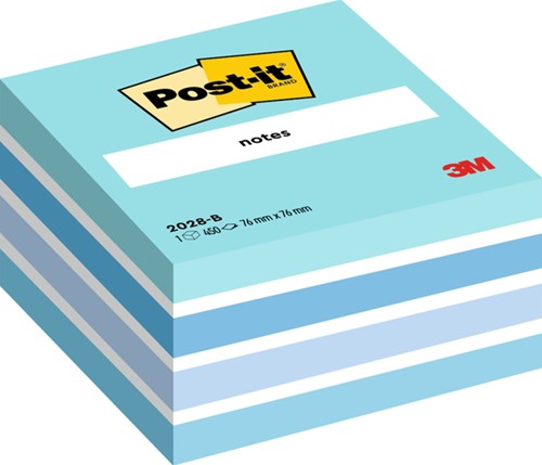 Bloc-mémos Post-it 2028 76x76mm cube bleu pastel 1 Stuk