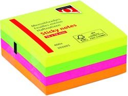 Bloc-mémos Quantore 76x76mm 4 couleurs fluo assorti 400 feuilles 400 Vel