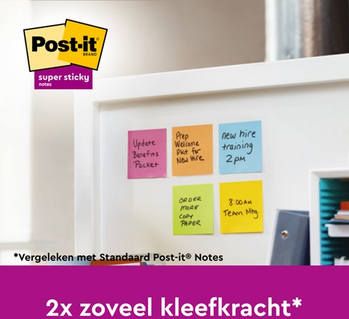 Memoblok Post-it 655 Super Sticky 76x127mm Carnval 6 Stuk-1