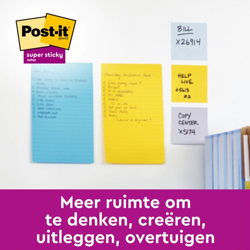 Memoblok Post-it 4690 Super Sticky 101x152mm Cosm 3 Stuk-2