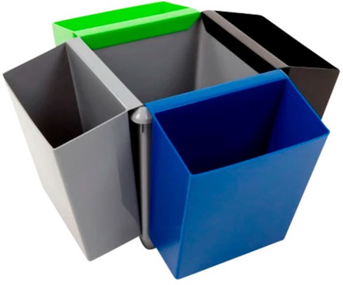 Corbeille à papier synthétique carrée conique 27L noir 1 Stuk-2
