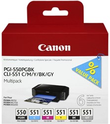 Cartouche d’encre Canon PGI-550 CLI-551 noir+5 couleurs 6 Stuk