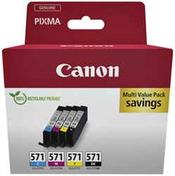 Cartouche d’encre Canon CLI-571 noir+3 couleurs 4 Stuk