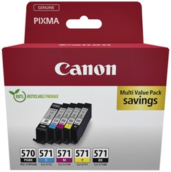 Cartouche d’encre Canon PGI/570+CLI-571 2x noir + 3 couleurs 5 Stuk