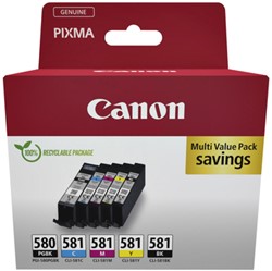 Cartouche d’encre Canon PGI-580+CLI-581 2xnoir + 3couleurs 5 Stuk