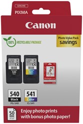 Cartouche d’encre Canon PG-540+CL-541 noir+couleur+papier 2 Stuk