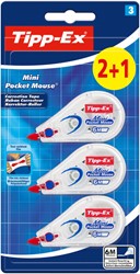 Correcteur Tipp-Ex Mini Pocket Mouse 5mmx6m blister 2+1 gratuit 3 Stuk
