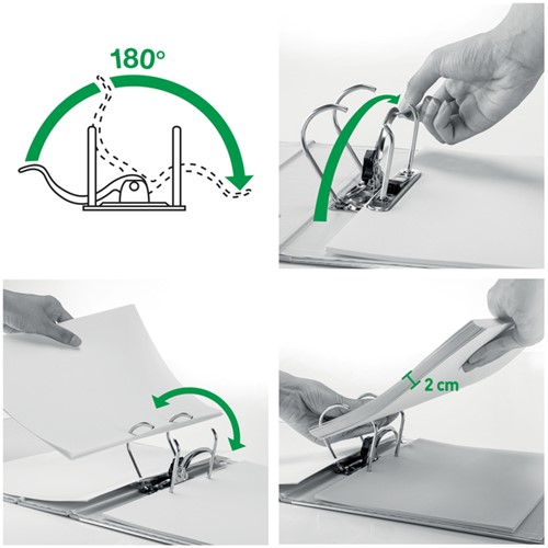 Classeur à levier Leitz 1015 180° A4 50mm PP rouge 1 Stuk-2