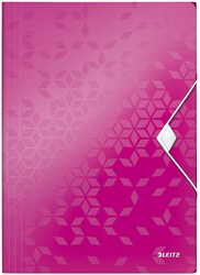 Chemise à élastique Leitz WOW A4 3 rabats PP rose 1 Stuk