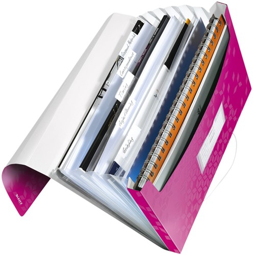 Trieur Leitz WOW pour A4 6 compartiments PP rose 1 Stuk-2
