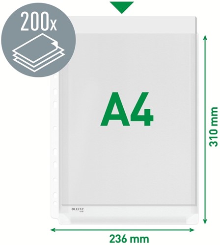 Pochette à soufflet Leitz Premium A4 PVC 0,17mm bande perforée transparent 5 pièces 5 Stuk-2