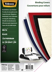 Couverture Fellowes A4 similicuir noir 100 pièces 100 Stuk