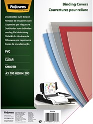 Couverture Fellowes A3 PVC 200 micron transparent 100 pièces 100 Stuk