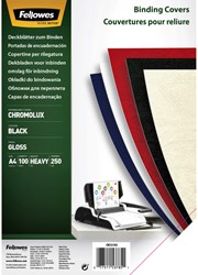 Couverture Fellowes A4 Chromolux 250g noir 100 pièces 100 Stuk