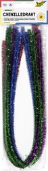 Fil chenille Folia 50cm diamètre 8mm 10 pièces métallique assorti 10 Stuk