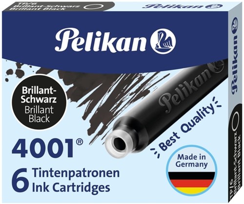 Cartouche d’encre Pelikan 4001 noir 6 pièces 6 Stuk