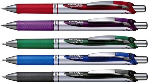 Gelschrijver Pentel BL77 Energel M zwart 1 Stuk-3