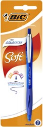 Stylo bille BIC Atlantis Soft Clip métal Clic Medium bleu blister 1 pièce 1 Stuk