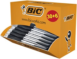 Stylo bille BIC Atlantis Classic Grip Clic Medium noir lot économique 30+6 gratuits 36 Stuk