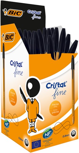 Stylo bille BIC Cristal Fin noir 1 Stuk