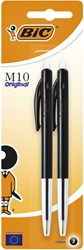 Balpen Bic M10 M zwart 2 Stuk